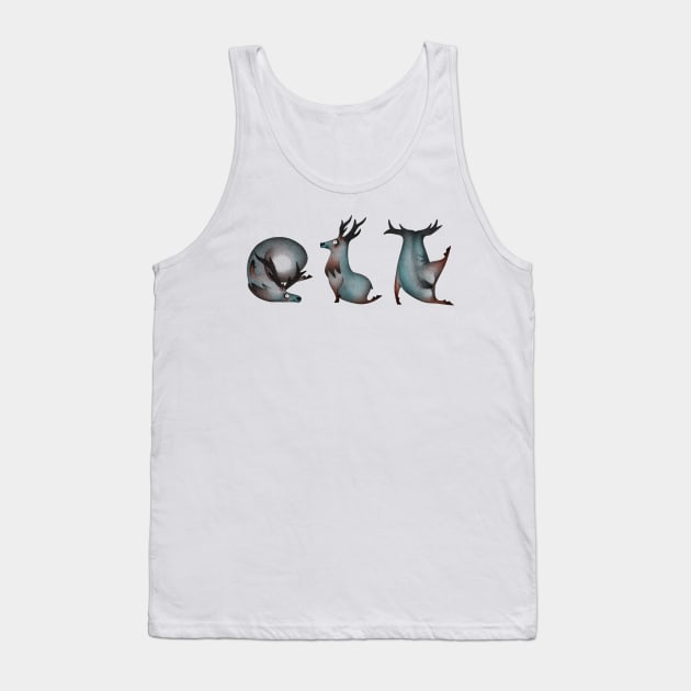 Alphabet Yoga Elk Tank Top by axillustration